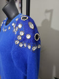 Rinzi Vintage Blue Jeweled Sweater
