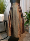Metallic Bronze Flare Skirt