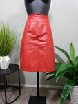 I Am That Red 80's Vintage Leather Skirt