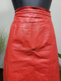 I Am That Red 80's Vintage Leather Skirt