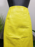 80's Neon Vintage Leather High-Waist Pencil Skirt