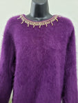 Nina Austin Purple Fur Vintage Sweater