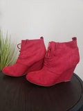 Cramberry Lace Up Booties