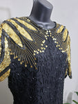 80's Right Vogue Butterfly Wing Vintage Sequin Dress