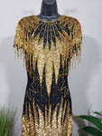 80's You Are Royal Sequin Beaded Cocktail Vintage Dress