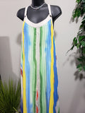 Gabby Isabella Multi Color Pleat Maxi Dress