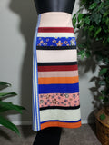 ELOQUII Floral Stripe Print Skirt