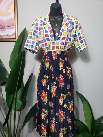 Leslie Floral Pleat Skirt