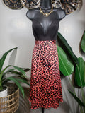 Worthington Red Leopard Skirt