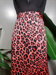 Worthington Red Leopard Skirt