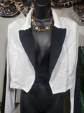 Theresa Black & White Crop Jacket