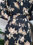 Alfred Black & Brown Floral Skirt Set