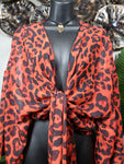 Red Leopard Sheer Crop Top