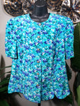 Leslie Fay Blue Floral Skirt Set
