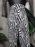 Zebra Print Flare Leg Pants
