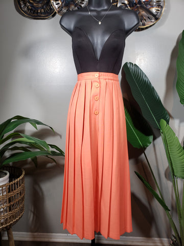 Liz Baker Orange Pleat Skirt