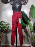 Royalty Red Leopard Pants