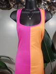 Erica Two Tone Cut Out Back Bodycon Dress