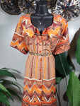 Rangoli Orange Vintage Dress