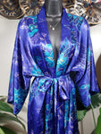 California Dynasty Blue Floral Robe