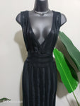 Melanie Black Knitting Maxi Coverup Dress