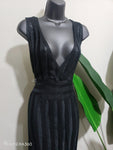 Melanie Black Knitting Maxi Coverup Dress