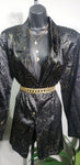 NOTCHES Black & Gold Sparkle Skirt Set